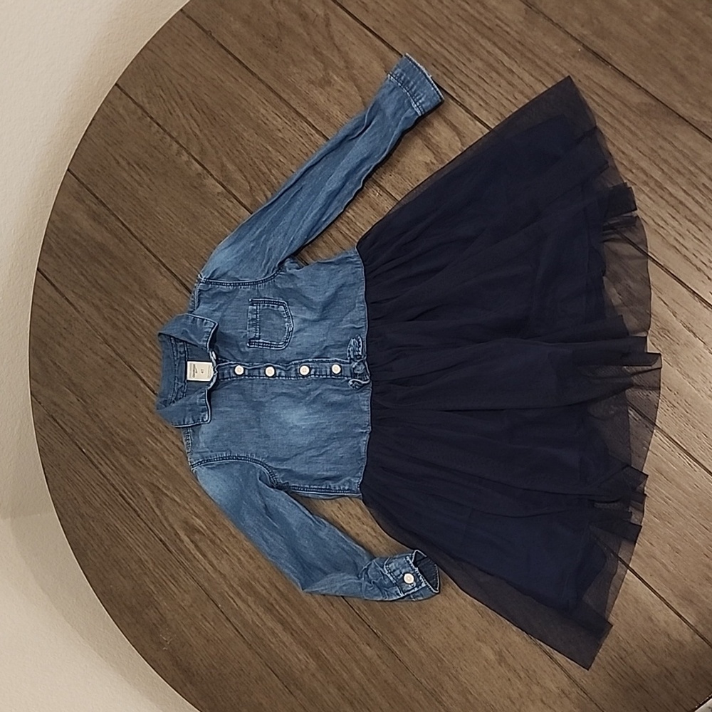 Long sleeve denim dress with tulle skirt - Oshkosh B'gosh- Pre-owned 4T